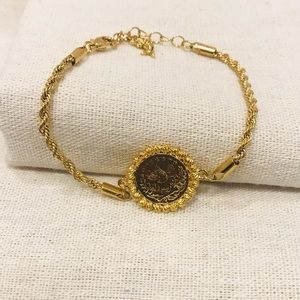 Lira Charm Bracelet, Coin Bracelet, Wedding  Bracelet, Gold Bracelet, Bracelets